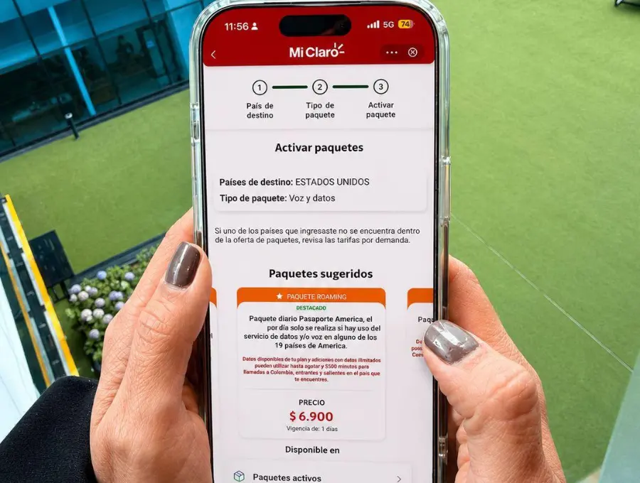 El <i>roaming </i>no se activa solo. Hay que habilitarlo con anticipación, adquirir el paquete y, además, revisar en la configuración del teléfono que la opción de “itinerancia de datos” o “<i>roaming </i>de datos” esté encendida. FOTO: Cortesía Claro.