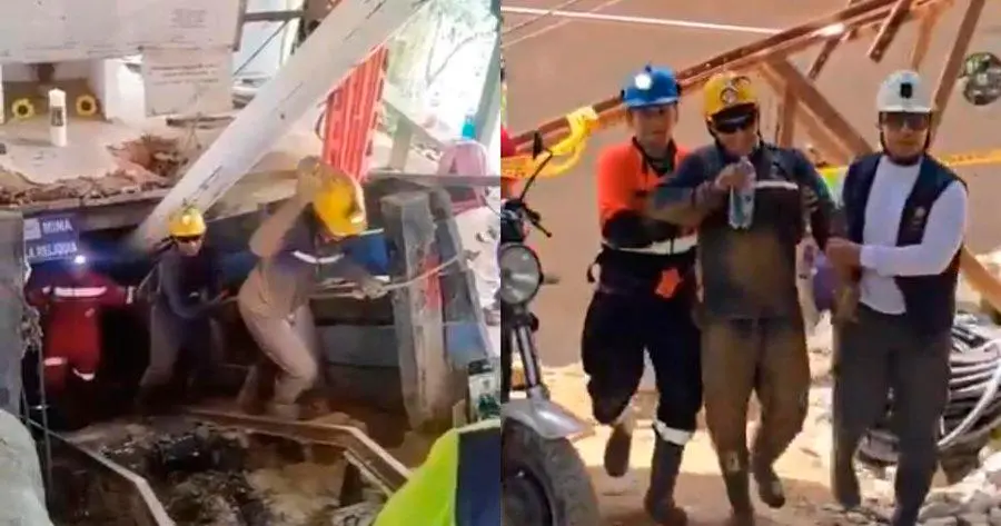 Los trabajadores salieron por sus propios medios, incluso aplaudieron y se unieron a los aplausos tras el rescate. FOTO: CORTESÍA