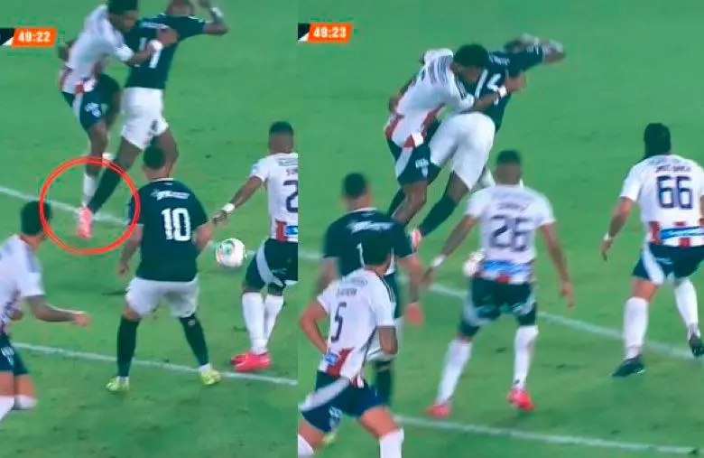 ¿Le robaron al DIM? La polémica jugada de Baldomero Perlaza que encendió los cuadrangulares