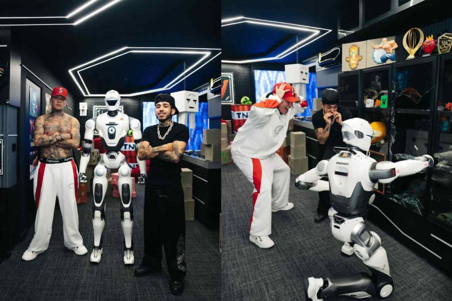 Blessd y Westcol estaban presumiento de las habilidades de sus robots para la pelea que tendrán en un evento de boxeo amateur de streamers. Foto: @westcol