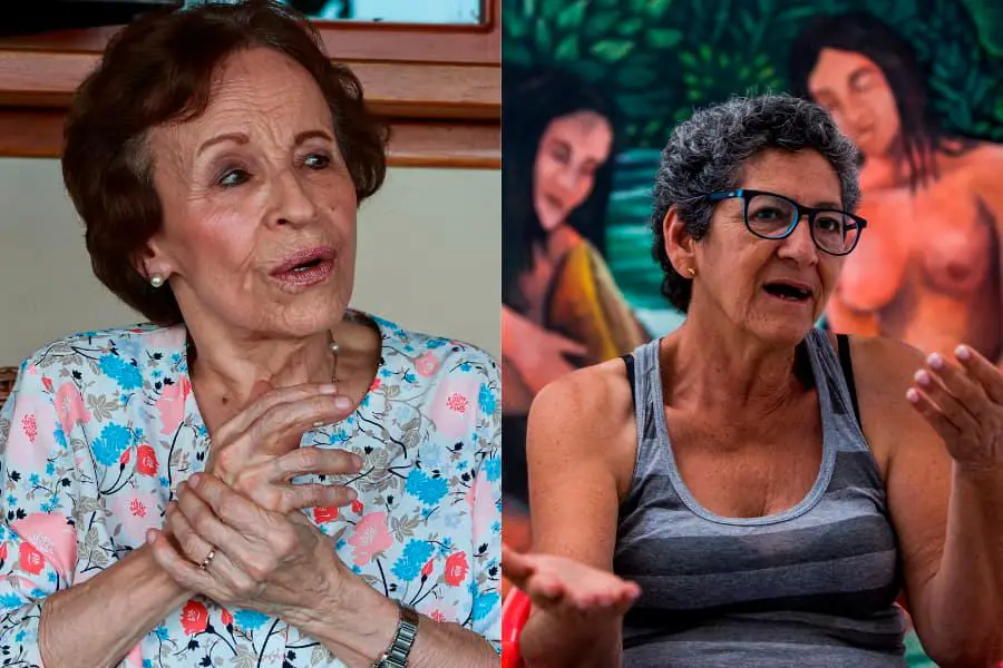 Blanca Uribe y Pastora García estuvieron en la entrega de los premios en Bogotá. FOTO: EL COLOMBIANO.