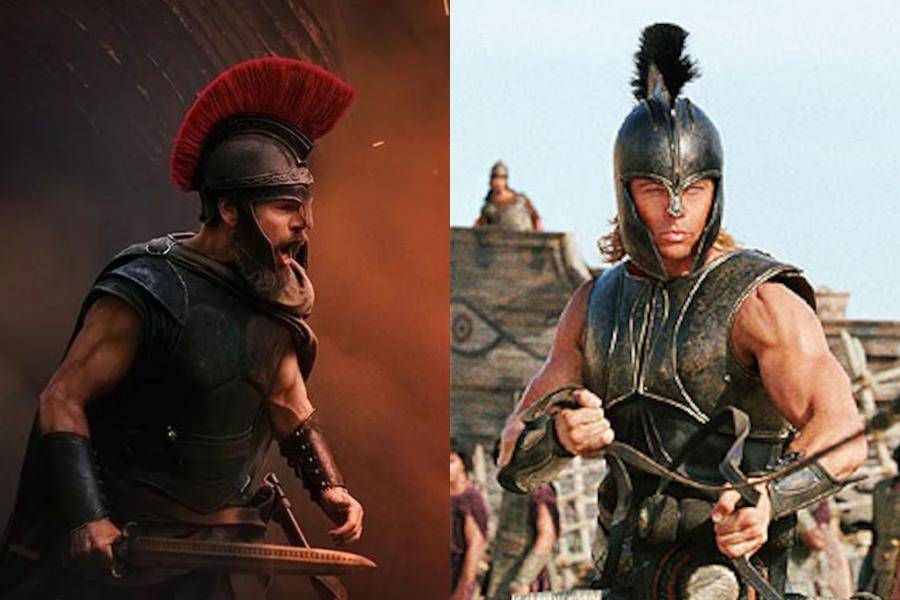 Matt Damon es Odiseo en <i>La Odisea </i>de Nolan y Brad Pitt es Aquiles en <i>Troya</i>. FOTO: Cortesía Universal Pictures / Warner Bros.