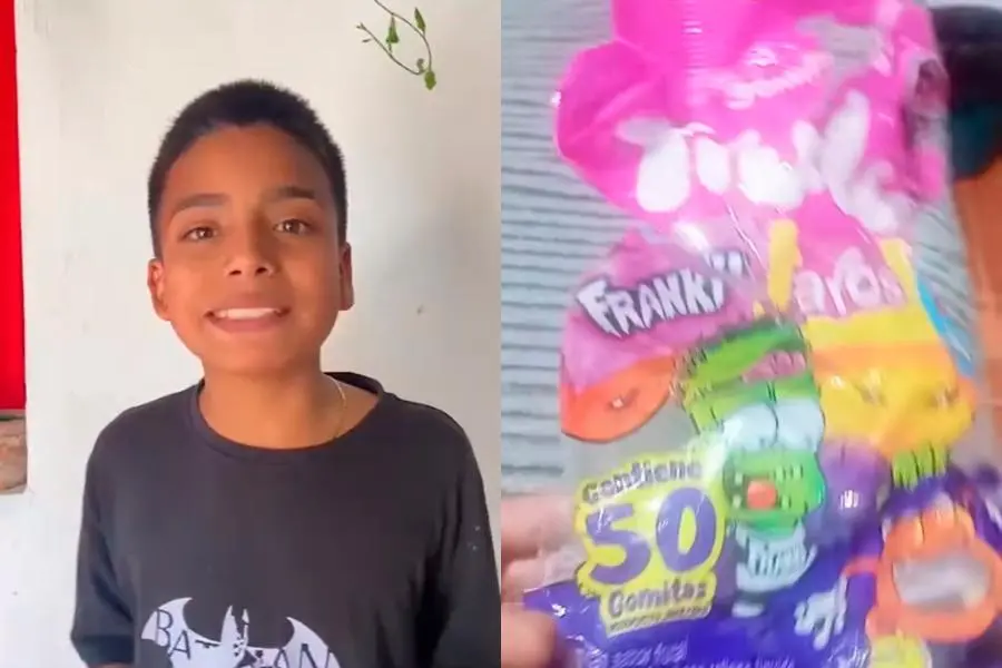 El niño compartió un video en su cuenta de TikTok hablando sobre su emprendimiento. FOTO: Capura redes sociales.