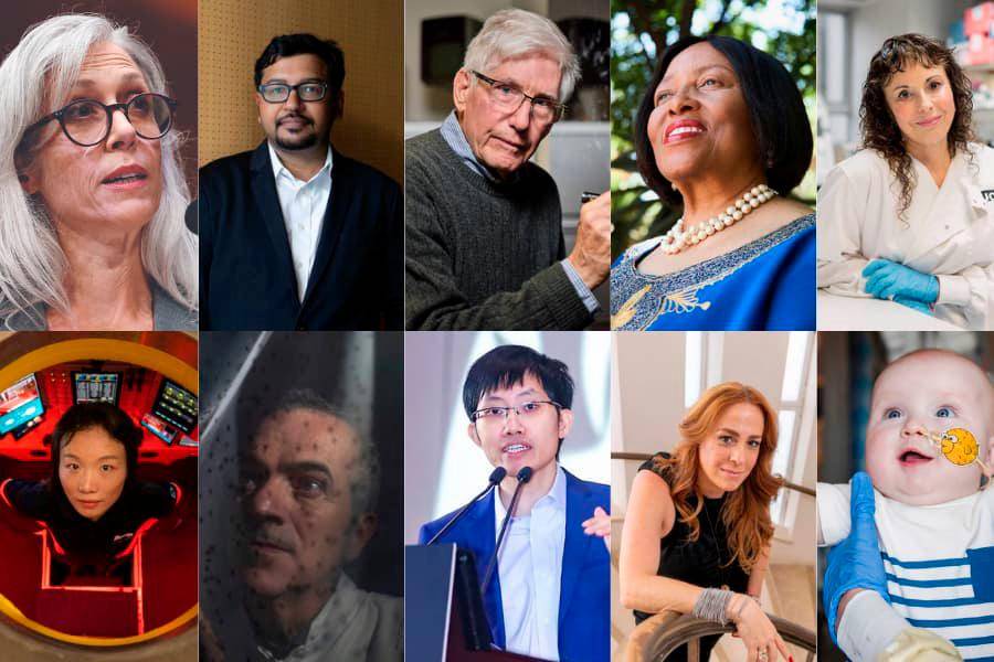 En la parte superior, de izquierda a derecha, están Susan Monarez, Achal Agrawal, Tony Tyson, Precious Matsoso y Sarah Tabrizi, y en la parte inferior están Mengran Du, Luciano Moreira, Liang Wenfeng, Yifat Merbl y KJ Muldoon. FOTO: Nature / Getty / Children’s Hospital of Philadelphia
