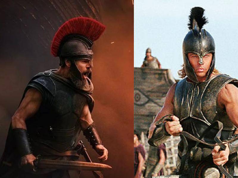 Matt Damon es Odiseo en La Odisea de Nolan y Brad Pitt es Aquiles en Troya. FOTO: Cortesía Universal Pictures / Warner Bros.