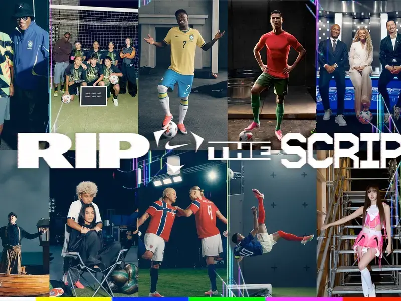 Nike publicó “Rip the Script”, un comercial cinematográfico de seis minutos que, en solo cuatro días, superó los 65 millones de visualizaciones en YouTube, impulsado por un elenco con Cristiano Ronaldo, Mbappé y figuras del entretenimiento como LeBron James y Kim Kardashian. FOTO: Nike.