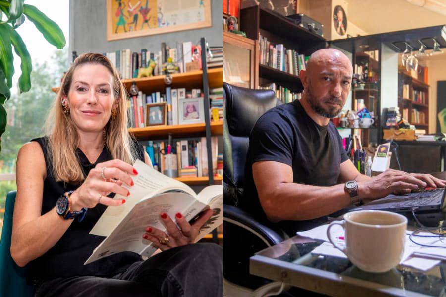 Sara Jaramillo Klinkert y Gilmer Mesa están lanzando sus nuevos libros. FOTO Camilo Suárez / Carlos Alberto Velásquez