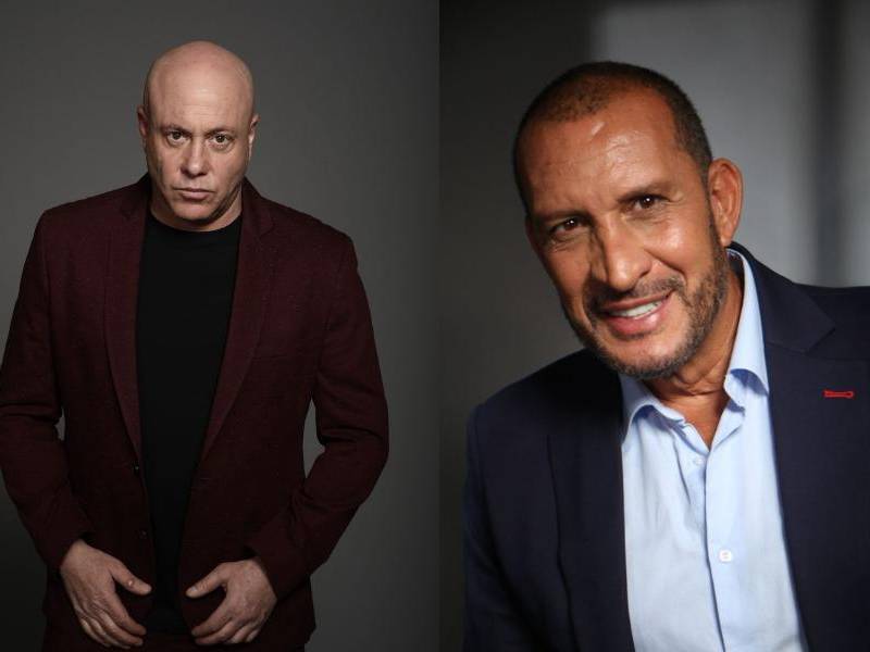 Jorge Rausch y Fernando “El Flaco” Solórzano son los presentadores del pódcast Los Andropáusicos. FOTO: Cortesía.
