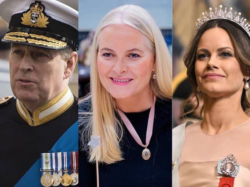 El duque Andrés, Mette-Marit y Sofía de Suecia aparecen en los archivos Epstein. FOTO: Cortesía
