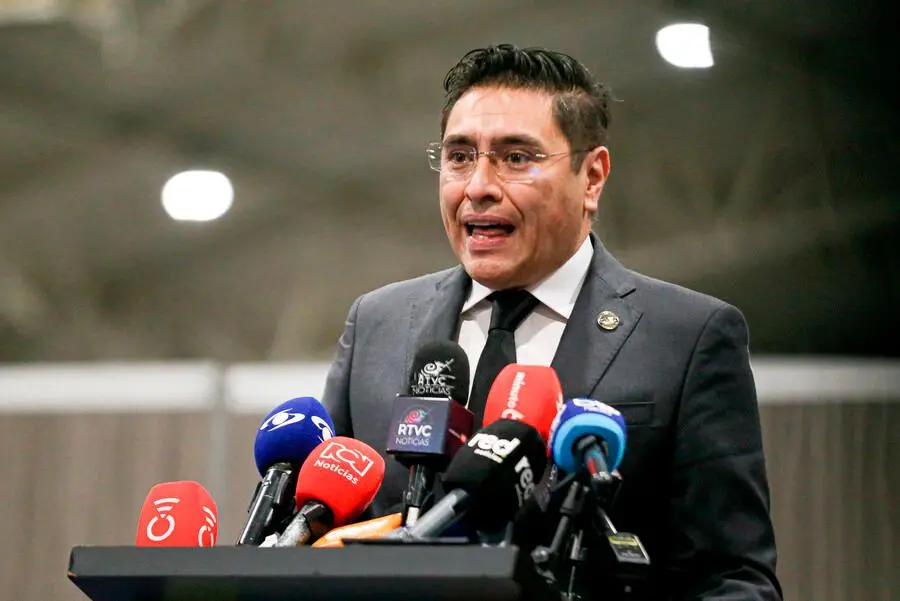 El presidente del CNE, Cristian Quiroz, destacó que el escrutinio avanza con “rapidez histórica” y está cerca de concluir para la Cámara de Representantes. FOTO: COLPRENSA