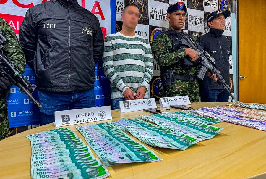 Chorizo tenía $11 millones en su poder al momento de la captura. FOTO: CORTESÍA
