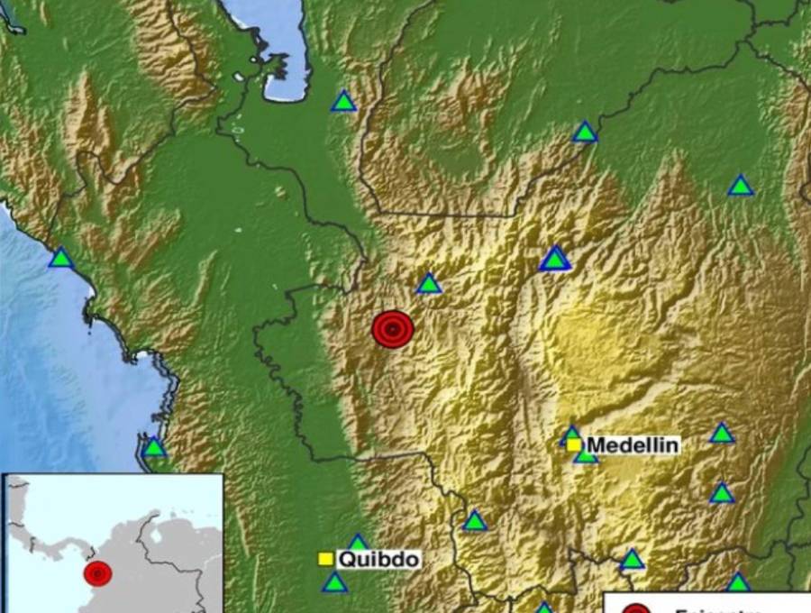 Temblor en Frontino, Antioquia. FOTO: SGC