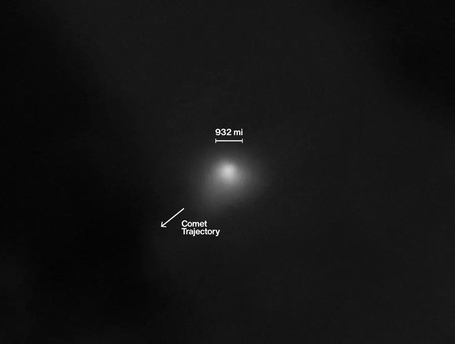 El cometa interestelar 3I/Atlas, analizado con el radiotelescopio ALMA tras su paso por el sistema solar en 2025. FOTO AFP