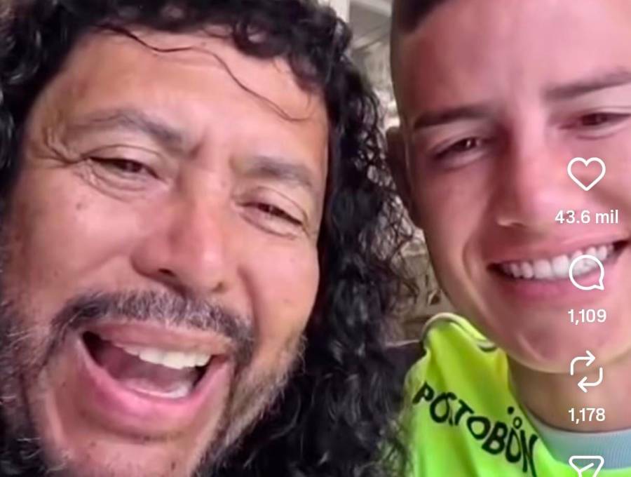 René Higuita junto a James Rodríguez. FOTO PANTALLAZO TOMADO DE LAS REDES SOCIALES DE RENÉ HIGUITA