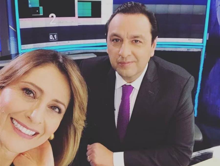 María Lucía Fernández y Jorge Alfredo Vargas compartieron durante años la conducción de la emisión central de noticias en Caracol Televisión. FOTO: redes sociales.