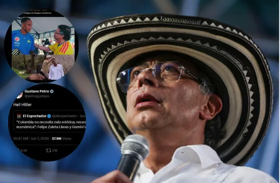 Las publicaciones de Gustavo Petro en X volvieron a generar controversia tras el caso de Yerry Mina, una discusión que reabrió debates sobre racismo, polarización política y el alcance de los mensajes presidenciales en redes sociales. FOTO: Colprensa, redes sociales.