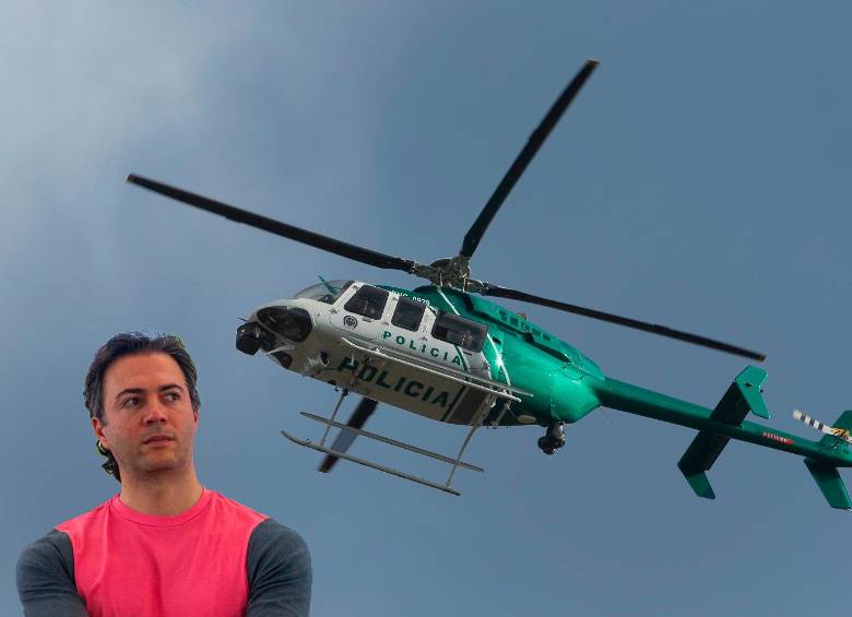 El helicóptero que dio supuestamente ocho vueltas sobre la casa de Daniel Quintero, tenía como plan de vuelo ese día la vigilancia en El Poblado y otras zonas de la ciudad. FOTO: EL COLOMBIANO