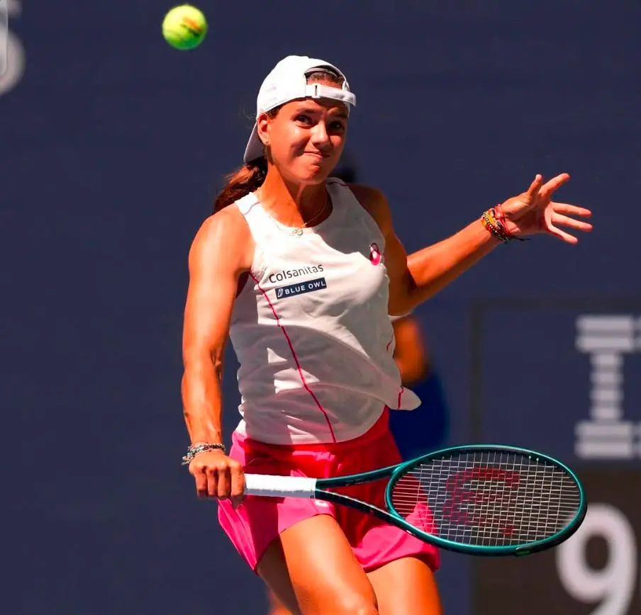 Emiliana Arango tuvo problemas físicos que la afectaron en la final, pero tendrá un gran ascenso en el ranking WTA. FOTO FEDECOLTENIS