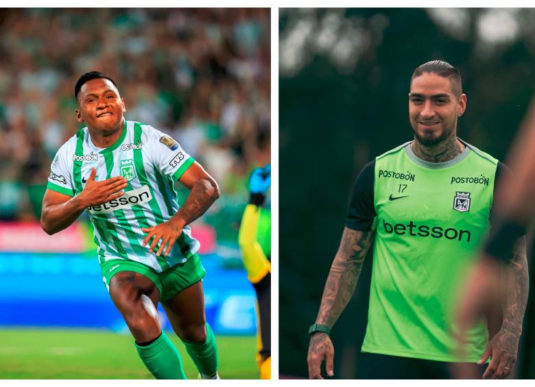 Alfredo Morelos y Chicho Arango podrían conformar una dupla letal para Nacional. FOTOS CAMILO SUÁREZ Y NACIONAL