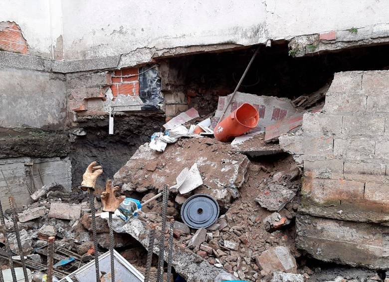 Así quedó el muro desplomado en la construcción del barrio Belén La Palma