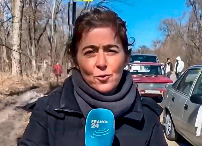 La periodista Catalina Gómez Ángel nació en Pereira, pero hace más de 15 años vive en el Medio Oriente. Es la corresponsal de guerra más famosa de Colombia en la actualidad. FOTO Captura de video