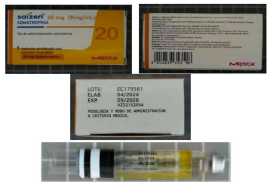 Estos son los medicamentos fraudulentos de Saizen que están comercializando en el país. FOTO CAPTURA DE PANTALLA