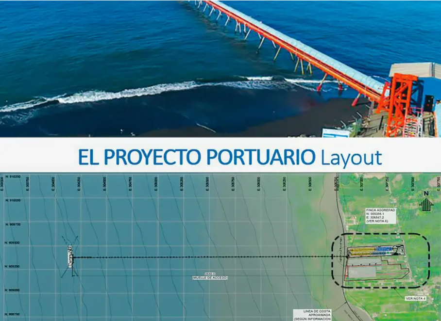 El puerto, ubicado en Punta de Piedra, en Turbo, avanza hoy en un 75% de su fase de estructuración. Foto: cortesía.