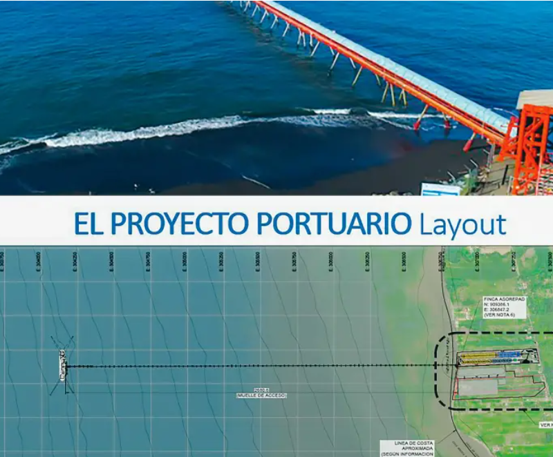 El puerto, ubicado en Punta de Piedra, en Turbo, avanza hoy en un 75% de su fase de estructuración. Foto: cortesía.