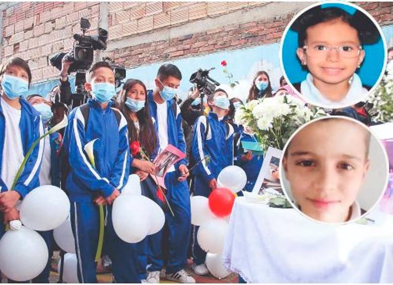 Los compañeros de Salomé Rangel y Daniel Duque (detalle) les rindieron homenaje tras su muerte en atentado en Bogotá. FOTO Colprensa