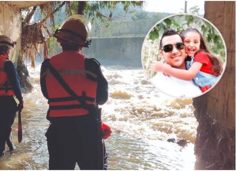 Los rescatistas siguen en la búsqueda Steven González y a su hija Valeri (fotodetalle), en varios municipios. FOTOS Cortesía