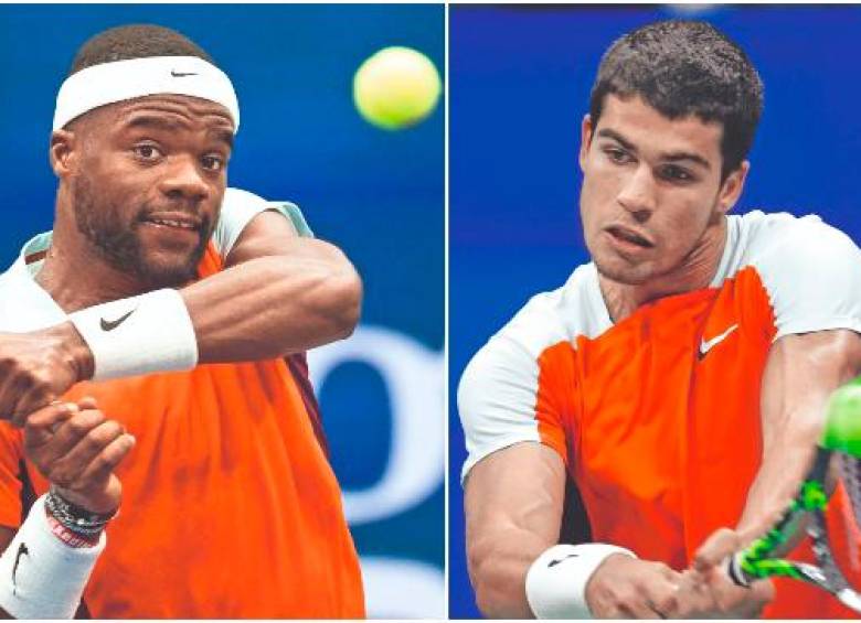Este será el primer enfrentamiento entre Tifoe (izquierda) y Alcaraz en el circuito mundial de la ATP. Además participan en su primera semifinal de Grand Slam. FOTOS EFE