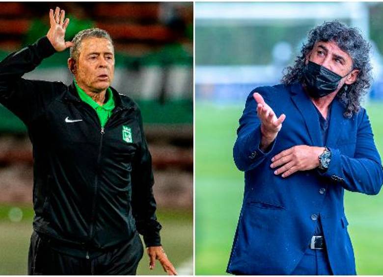 Pedro Sarmiento y Leonel Álvarez tuvieron un destacado paso por Nacional en su época como jugadores. Ahora se enfrentan como técnicos en el duelo paisa. FOTO Camilo suárez y juan a. sánchez