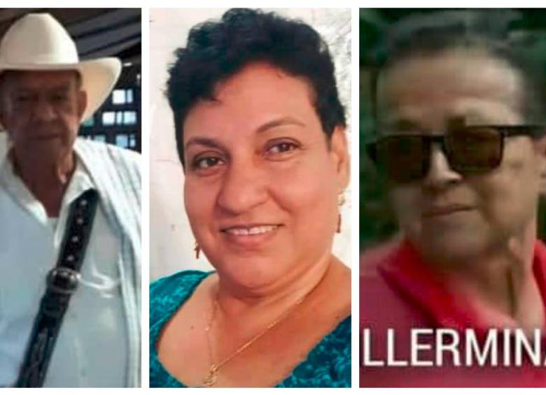 De izq. a der.: Carlos Arturo Présiga Londoño, Carmen Lucía Hernández Panesso y Guillermina Hernández, las tres víctimas de este accidente. FOTOS: CORTESÍA
