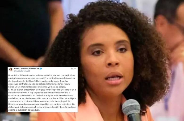 La gobernadora del departamento, Nubia Carolina Córdoba, compartió el mensaje a través de su cuenta de X. Foto: Colprensa