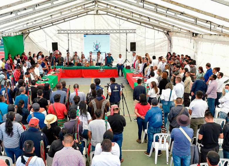 Indígenas del Cauca dicen que los gobiernos les han incumplido 1.100 acuerdos. Esperan que este los cumpla. FOTO Cortesía