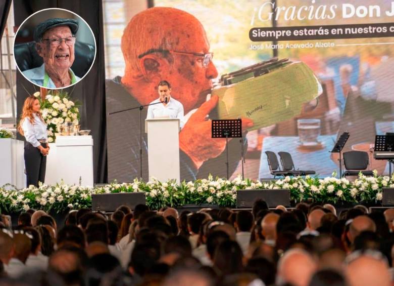 Haceb se despidió de su fundador José María Acevedo, quien falleció a sus 106 años. FOTO CORTESÍA Y EL COLOMBIANO. 