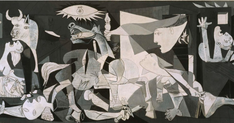 La Guernica de Picasso, pintada en 1937, inspirada en la Guerra Civil española. IMAGEN: TOMADA DEL MUSEO REINA SOFÍA.