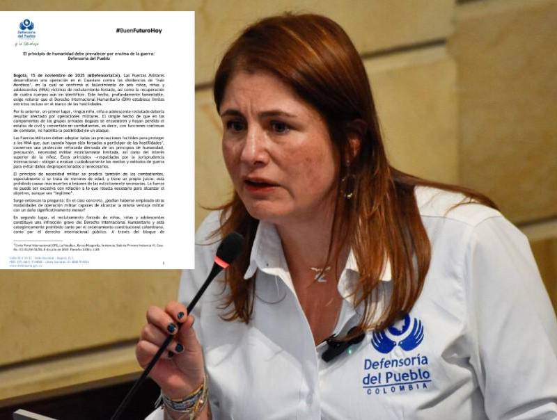 La defensora del Pueblo, Iris Marín Ortiz. FOTO: Colprensa.