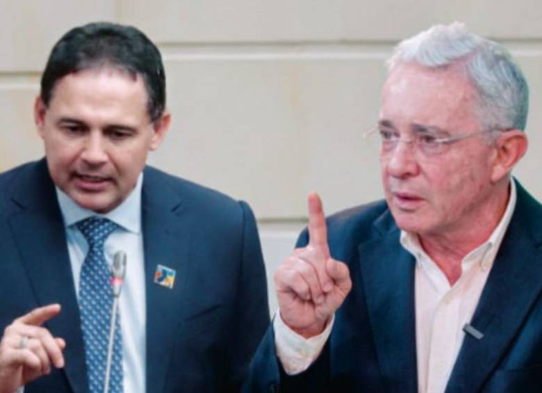 Honorio Henríquez (izq.) será el nuevo presidente del Senado. Su candidatura fue respaldada por el expresidente Álvaro Uribe, pese a que no era el favorito del gobierno entrante. Foto: Colprensa y Juan Antonno Sánchez