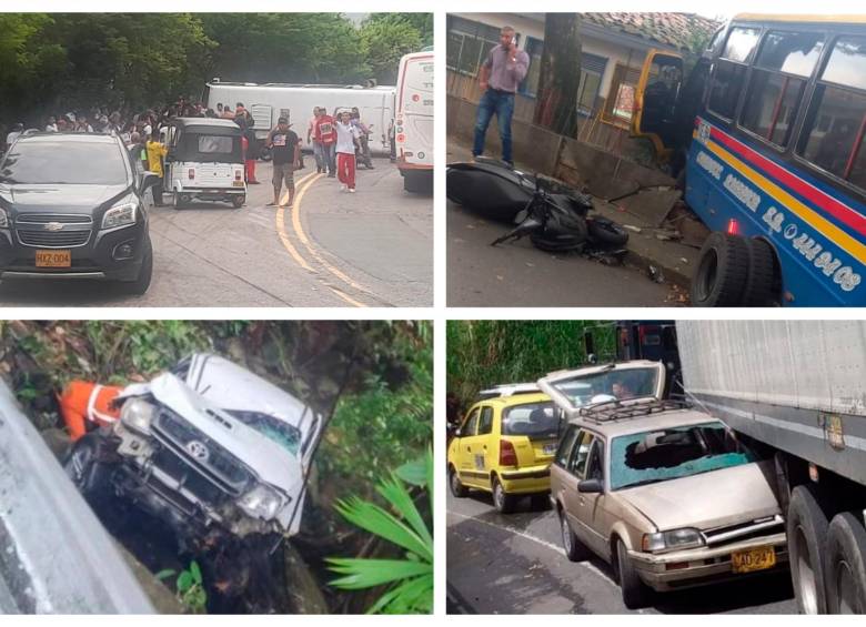 Los accidentes se registraron en Dabeiba, Medellín, San Luis y San Cristóbal. FOTOS: CORTESÍA