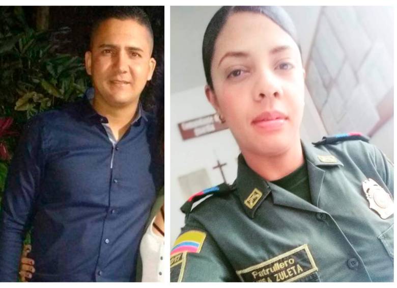 En el ataque falleció subintendente Sergio Yepes Páez y quedó herida la patrullera Luisa Fernanda Zuleta. FOTOS: CORTESÍA
