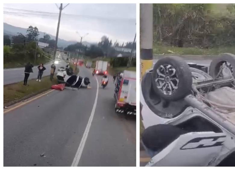 El accidente se presentó en el kilómetro 25+80, sector Hipódromo. Aún las autoridades buscan establecer la identidad del conductor. Foto: Cortesía