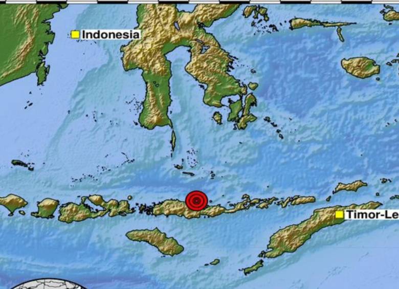 Potente temblor en Indonesia de magnitud 7,7. FOTO: Servicio Geológico Colombiano (SGC)