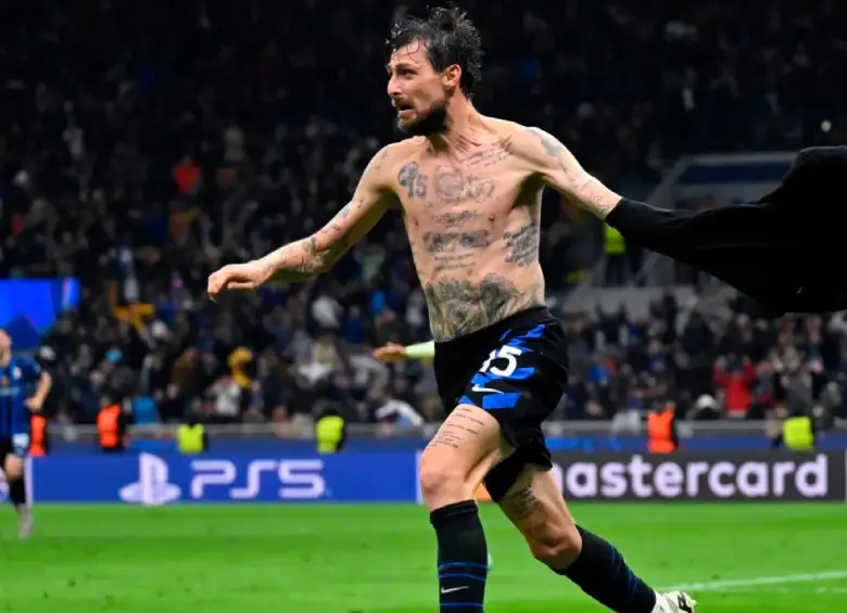 Francesco Acerbi, tras su anotación con el Inter al minuto 93 el pasado martes, cuando el Barcelona estaba a punto de sellar su clasificación a la final de la Champions. FOTO GETTY