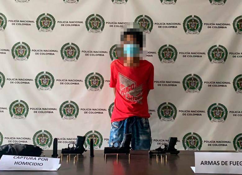 La Policía capturó a un hombre que señalado de cometer uno de los homicidios en Manrique. FOTO CORTESÍA