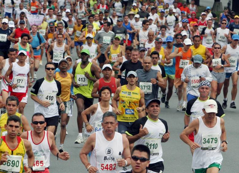 Foto ilustrativa de personas en maratón para representar la Media Maratón de Guatapé. FOTO: Jaime Pérez Munévar