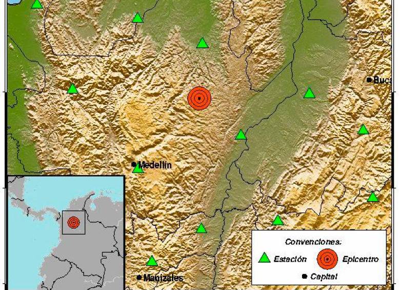 El sismo de magnitud 4.5 tuvo como epicentro el municipio de Amalfi, Antioquia. FOTO: TOMADA DE TWITTER @sgcol