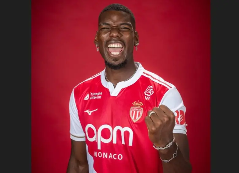 El francés Paul Pogba regresará a la competencia, estará con el Mónaco, tras más de tres años de ausencia por una sanción por dopaje. FOTO TOMADA X @AS_Monaco