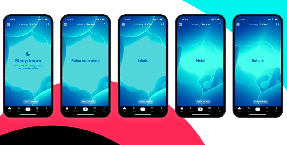 La red social incorpora ejercicios guiados para dormir y nuevas funciones para personas con discapacidades. FOTO cortesía tiktok