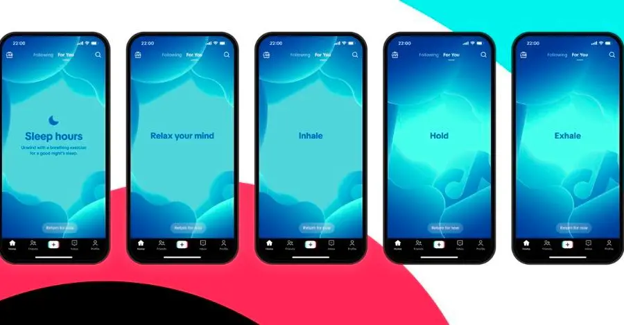 La red social incorpora ejercicios guiados para dormir y nuevas funciones para personas con discapacidades. FOTO cortesía tiktok